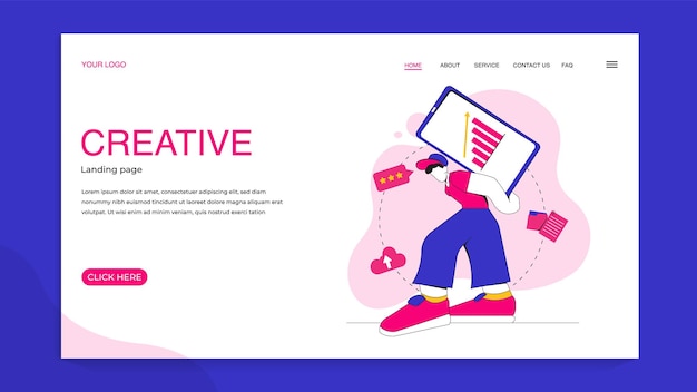 Business flat illustration webpagina sjabloon