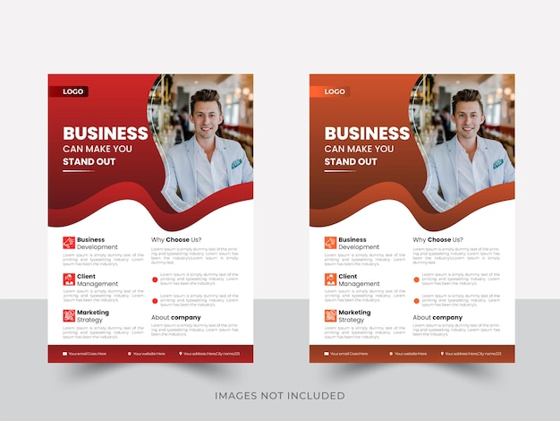 Business flyer concept for design Vertical business flyer template Modern digital marketing agency