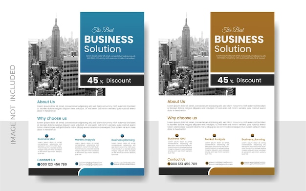 ベクトル ビジネスフライヤーのデザインとテンプレート
