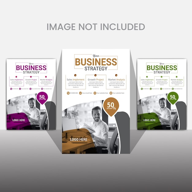 Business flyer design in different colour variation