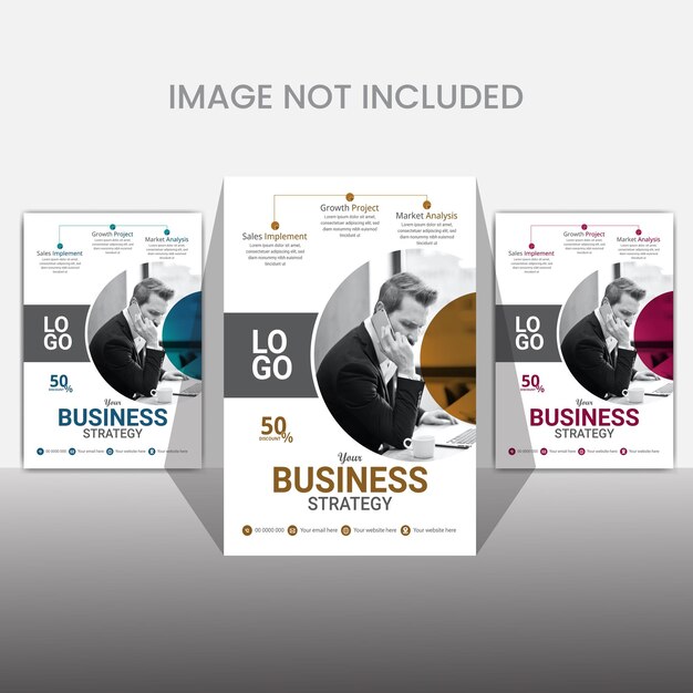 Vector business flyer design in different colour variation