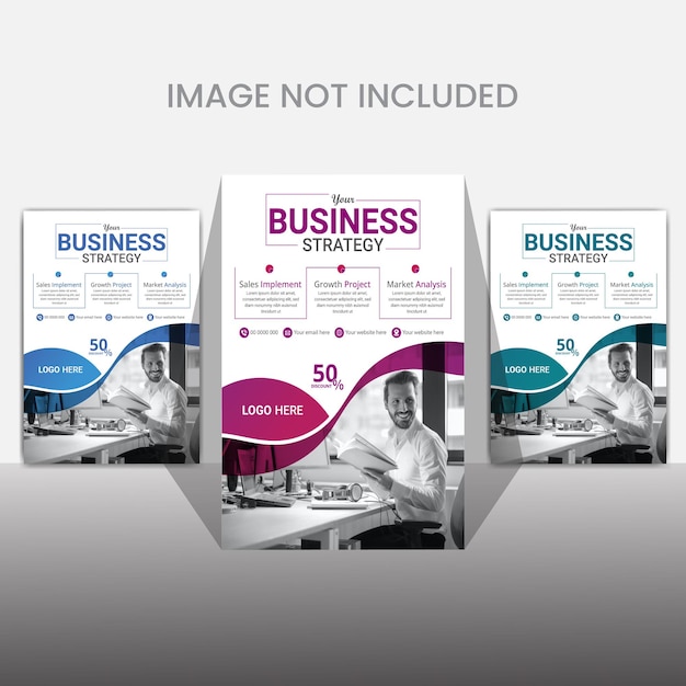 Business flyer design in different colour variation