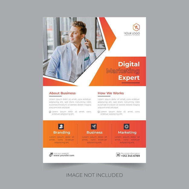 Business flyer design for multipurpose, corporate flyer marketing poster, leaflet or brochure cover