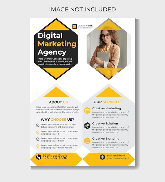 Business flyer design for multipurpose corporate flyer marketing poster leaflet template