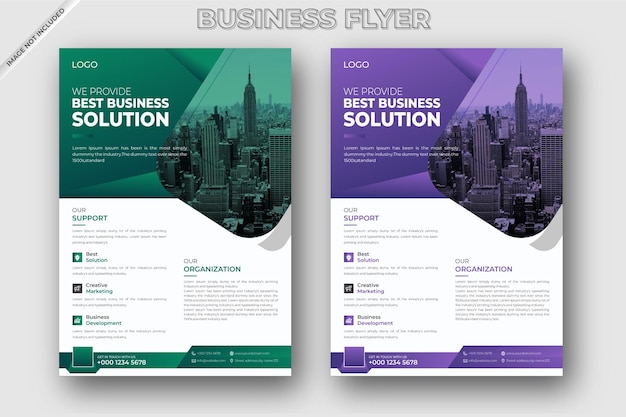 Business flyer design template a4 size vertical leaflet