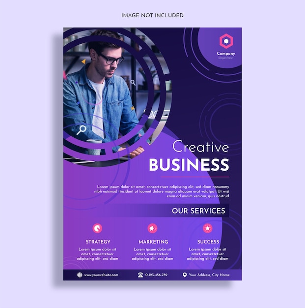 Vector business flyer or poster design template