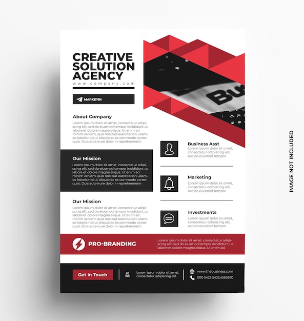 Business flyer template brochure with photo