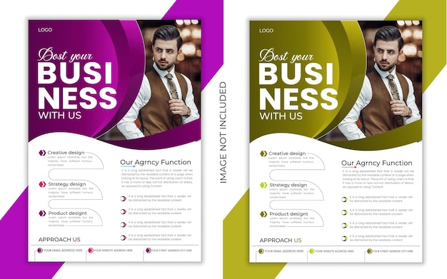 business flyer template design and pint