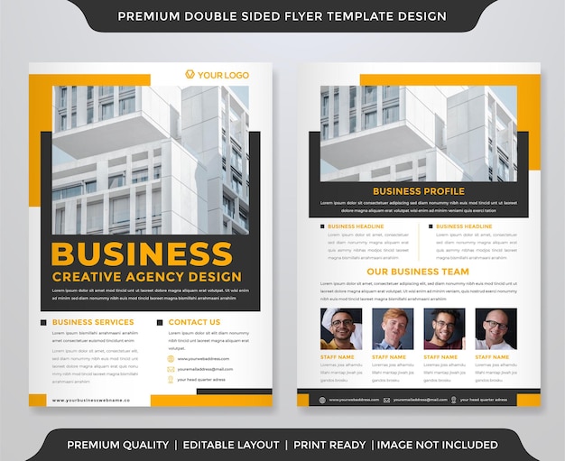 Business flyer template design with modern and clean style