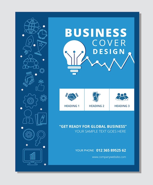 Business flyer template vector design with graphics and text