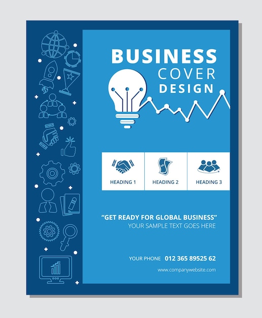 Vector business flyer template vector design with graphics and text