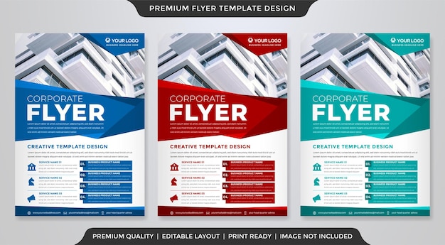 Business flyer template with modern and abstract background style