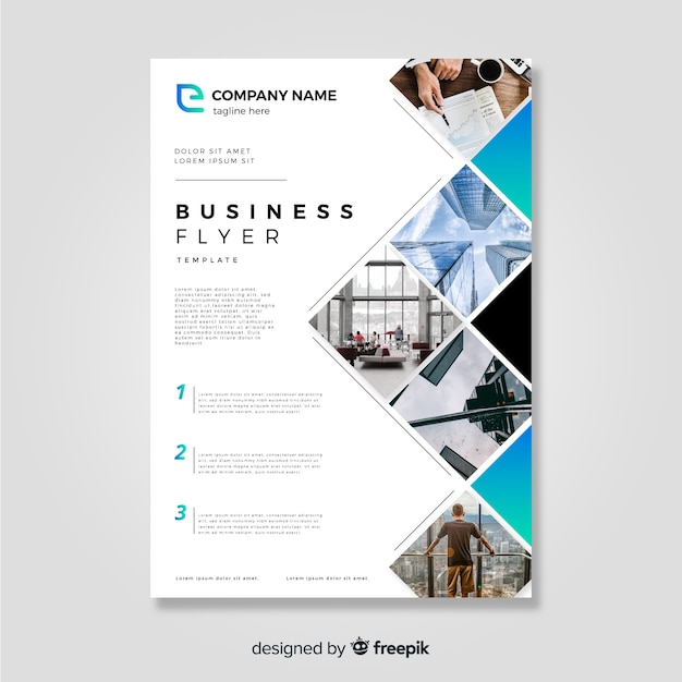 Vector business flyer template with modern style