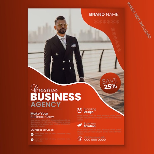 Business flyer template with photo