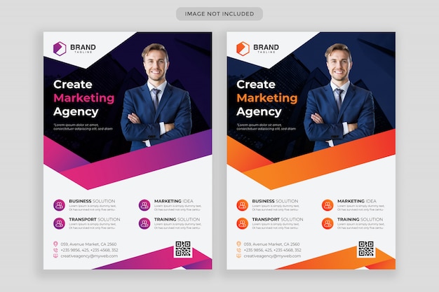 Business flyer template with photo