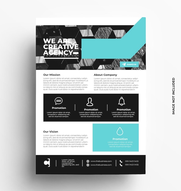 Vector business flyer template   with photo