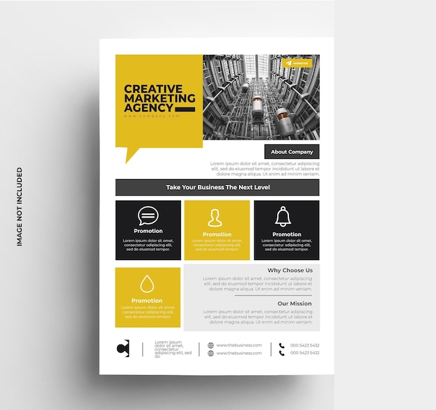 Business flyer template with photo