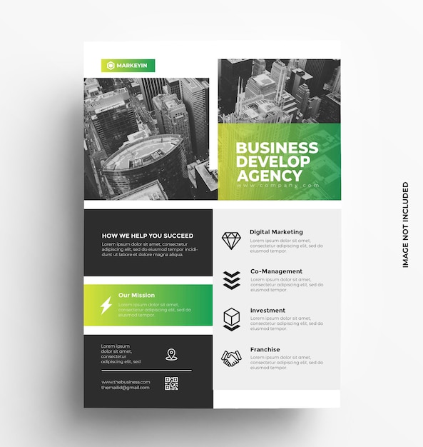 Business flyer template with photo