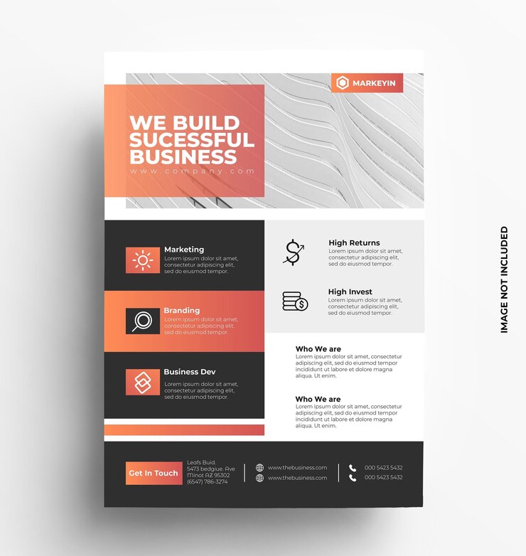 Business flyer template with photo