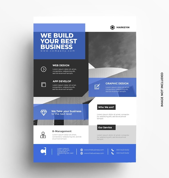 Business flyer template with photo