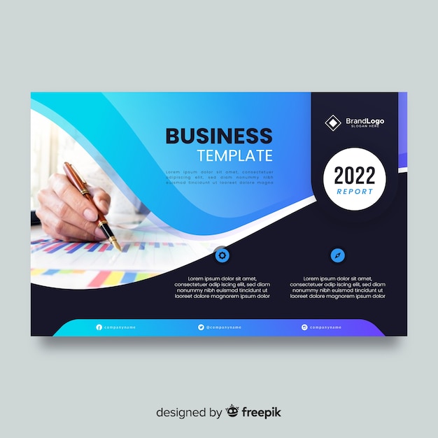 Business flyer template with photo