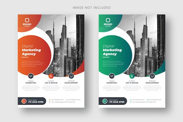 Business flyer template with photo