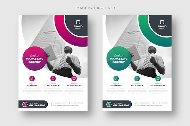 Vector business flyer template with photo