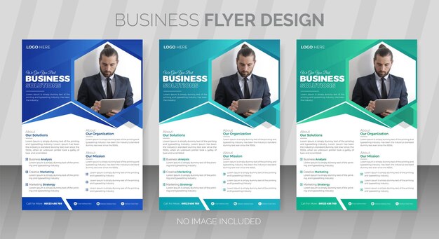 Business flyer template with photo