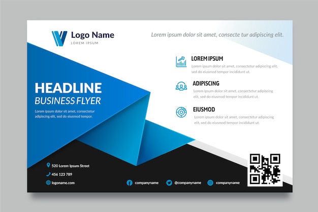 Business flyer template with shapes