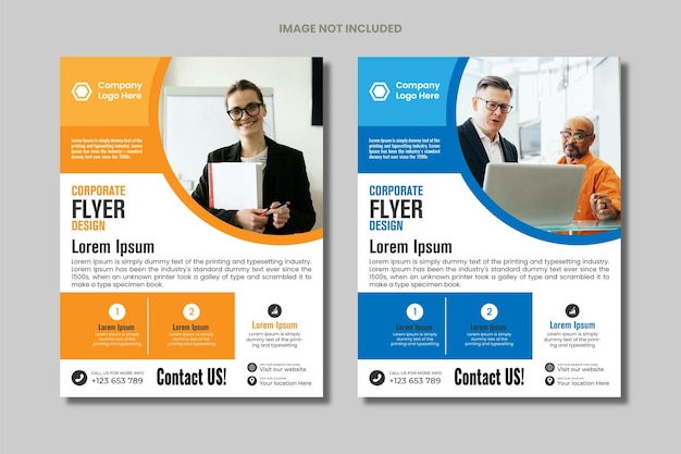 Business flyer template with space for photo