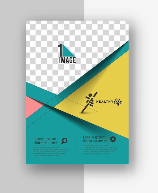 Vector business flyer with space of image and logo.