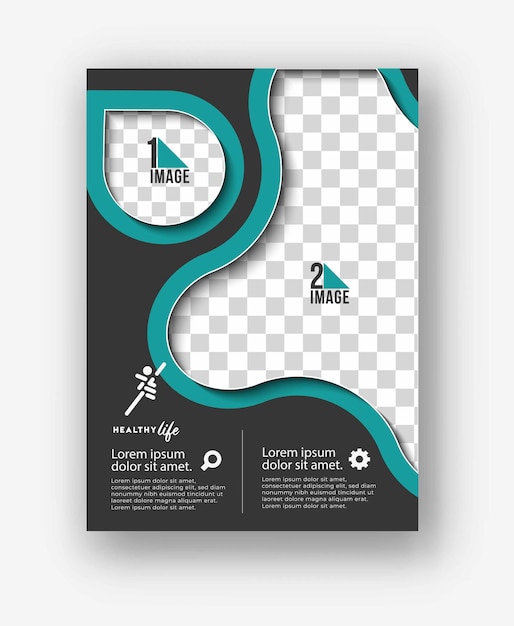 Vector business flyer with space of image and logo.