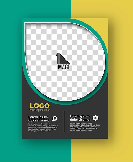 Vector business flyer with space of image and logo.