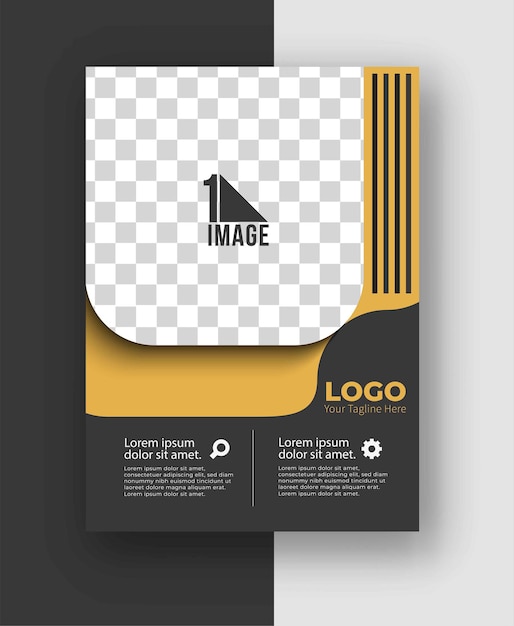 Vector business flyer with space of image and logo.