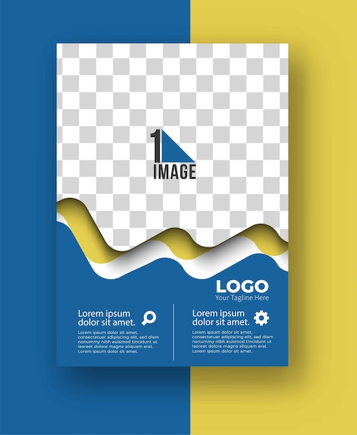 Vector business flyer with space of image and logo.