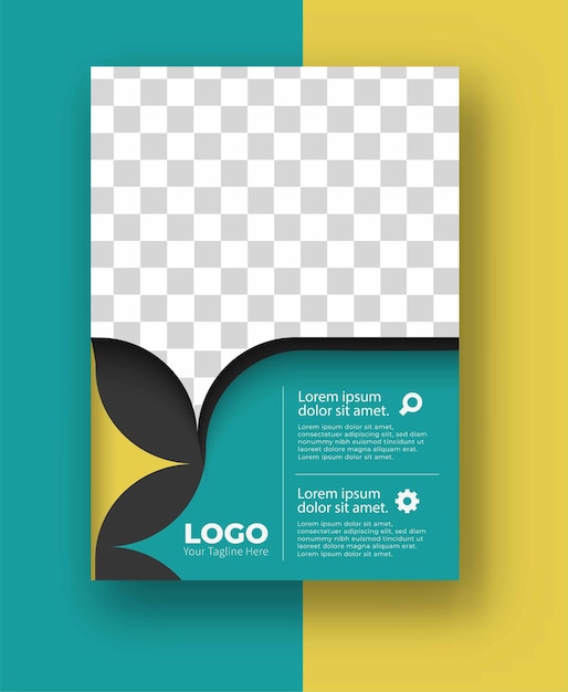 Vector business flyer with space of image and logo.