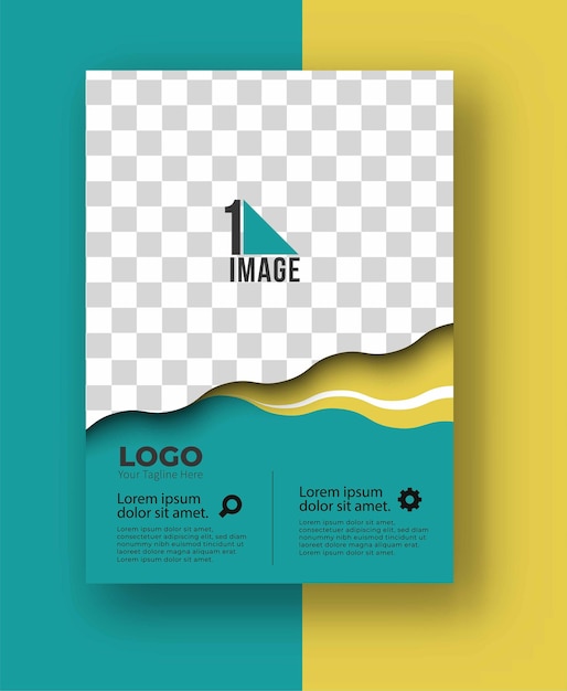 Vector business flyer with space of image and logo.