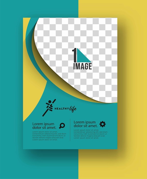 Vector business flyer with space of image and logo.