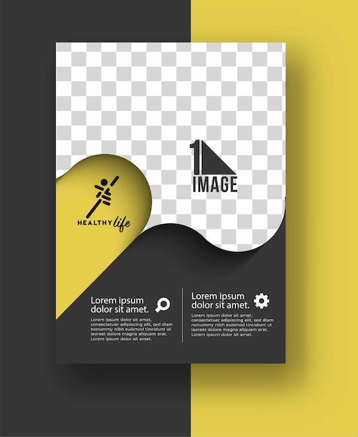 Vector business flyer with space of image and logo.