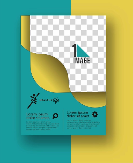 Vector business flyer with space of image and logo.