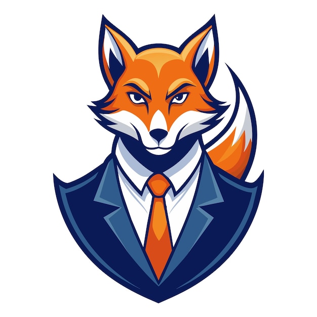 Business fox logo vector illustration