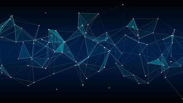 Business futuristische achtergrond Netwerkverbindingsstructuur cyberspace met bewegende deeltjes Abstract cybersecurity achtergrond
