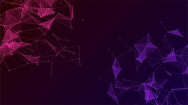 Business futuristische achtergrond Vector netwerk verbinding structuur cyberspace met bewegende deeltjes Abstract cybersecurity achtergrond