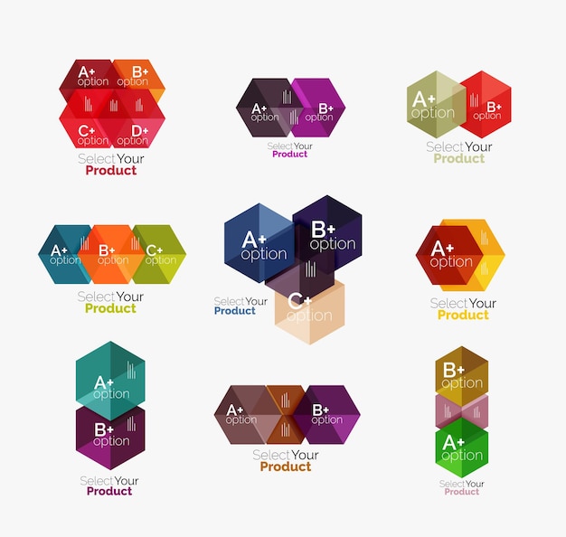 ベクトル オプションのテキストを含むビジネス幾何学的レイアウト