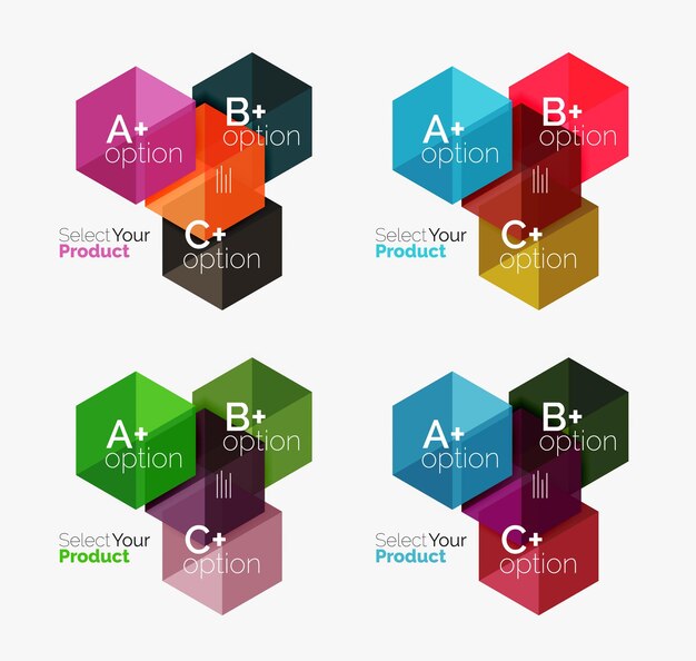 벡터 옵션 텍스트가 있는 비즈니스 기하학적 레이아웃