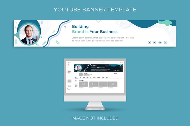 벡터 비즈니스 기하학적 youtube 채널 프로필 배너 템플릿
