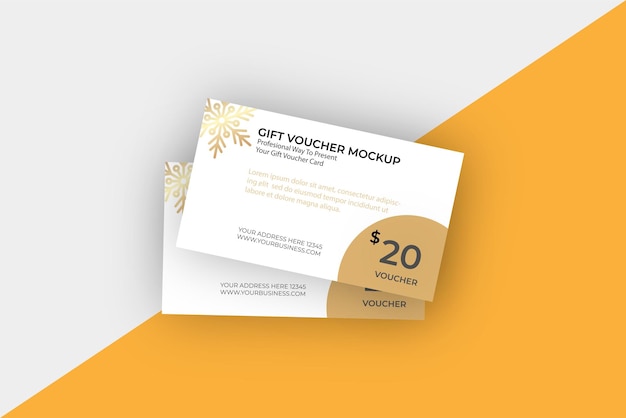 Vector business gift voucher mockup