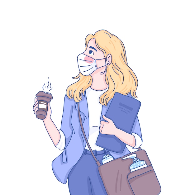 Vector business girl