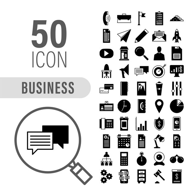 Vector business glyph icon