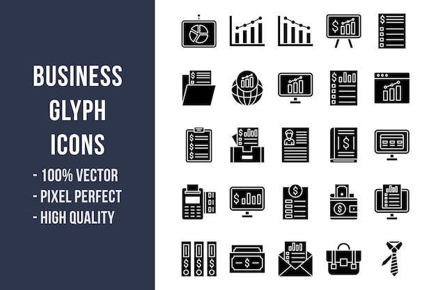 Business Glyph Icons